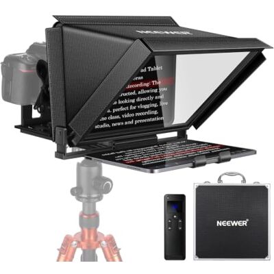 NEEWER 14" X12 teleprompter van aluminiumlegering Met afstandsbediening, draagtas, iOS/Android-app, voor DSLR, online onderwijs, vlogger NEEWER 14" X12 teleprompter van aluminiumlegering Met afstandsbediening, draagtas, iOS/Android-app, voor DSLR, online onderwijs, vlogger