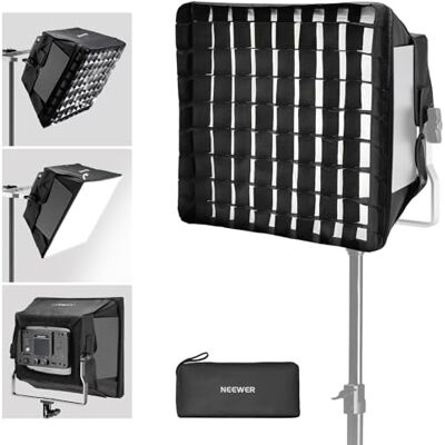 NEEWER Verbeterde lichtbak diffuser voor NL660 RGB660 PRO II led-videolichtpaneel, 32 x 29,5 cm, opvouwbaar met rooster/tas/kap, geen noodzaak om schuurdeuren te verwijderen, NEEWER Verbeterde lichtbak diffuser voor NL660 RGB660 PRO II led-videolichtpaneel, 32 x 29,5 cm, opvouwbaar met rooster/tas/kap, geen noodzaak om schuurdeuren te verwijderen,