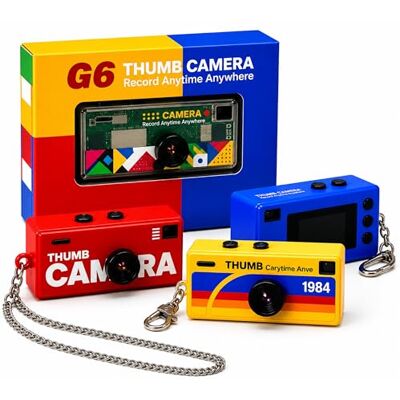 DetailForge Nano Cam G6 Mini camera in retro design charme voor kinderen sleutelhanger digitale camera Thumb (geel) DetailForge Nano Cam G6 Mini camera in retro design charme voor kinderen sleutelhanger digitale camera Thumb (geel)