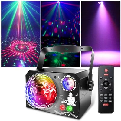 Fwiull 4-in-1 podiumlamp, discolicht, 65 effecten met afstandsbediening S-licht met verlichte stroboscoop, RGB en UV, USB, verlicht, disco, muziek, spraakbesturing Fwiull 4-in-1 podiumlamp, discolicht, 65 effecten met afstandsbediening S-licht met verlichte stroboscoop, RGB en UV, USB, verlicht, disco, muziek, spraakbesturing
