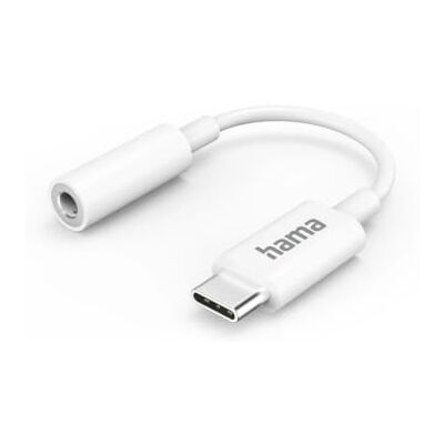 Hama USB C naar 3,5 mm jack adapter (audio-adapter, AUX-adapter, USB-C naar hoofdtelefoonaansluiting, jack, jack voor Samsung, Huawei, iPad) wit Hama USB C naar 3,5 mm jack adapter (audio-adapter, AUX-adapter, USB-C naar hoofdtelefoonaansluiting, jack, jack voor Samsung, Huawei, iPad) wit