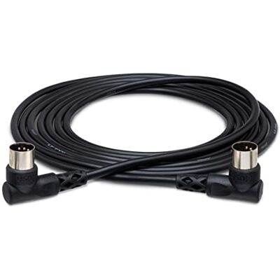 Hosa MID-310RR, haakse MIDI-kabel, rechte hoek 5-pins DIN naar Same, 10 ft Hosa MID-310RR, haakse MIDI-kabel, rechte hoek 5-pins DIN naar Same, 10 ft