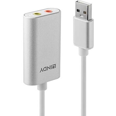 LINDY USB Type A naar Audio Converter 0,17 m zilver 42926 LINDY USB Type A naar Audio Converter 0,17 m zilver 42926