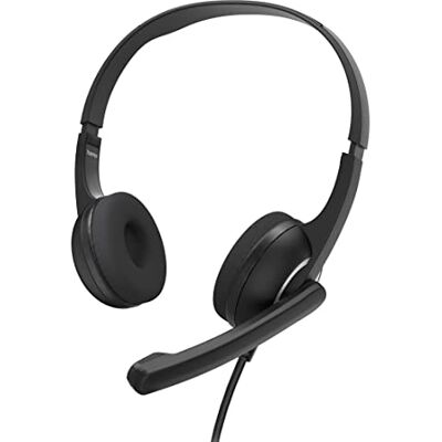Hama Headset met microfoon (bekabelde hoofdtelefoon, 3,5 mm jackstekker, aux, stereo-hoofdtelefoon met kabel, on-ear hoofdtelefoon, pc-headset met microfoonarm en nekband, 2 m audiokabel) zwart Hama Headset met microfoon (bekabelde hoofdtelefoon, 3,5 mm jackstekker, aux, stereo-hoofdtelefoon met kabel, on-ear hoofdtelefoon, pc-headset met microfoonarm en nekband, 2 m audiokabel) zwart