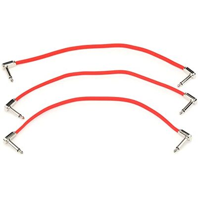 Ernie Ball 3 stuks patchkabels, plat, 30,5 cm, rood Ernie Ball 3 stuks patchkabels, plat, 30,5 cm, rood