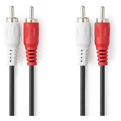 NEDIS Stereo audiokabel 2 x cinch-stekker 2x cinch-stekker vernikkeld 1 m rond zwart kunststof zak NEDIS Stereo audiokabel 2 x cinch-stekker 2x cinch-stekker vernikkeld 1 m rond zwart kunststof zak