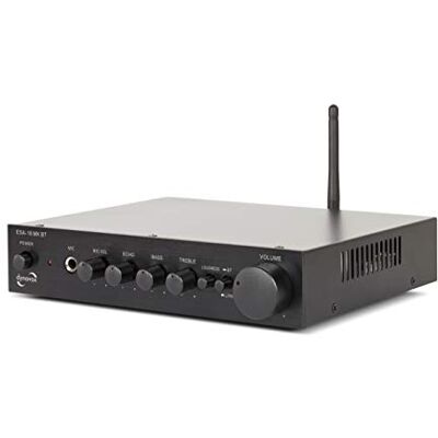 Dynavox ESA-18 MK BT Compacte schroefversterker voor luidsprekers, geïntegreerde BT-antenne en microfooningang, zwart Dynavox ESA-18 MK BT Compacte schroefversterker voor luidsprekers, geïntegreerde BT-antenne en microfooningang, zwart