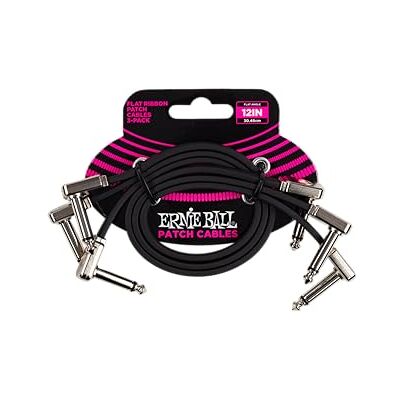 Ernie Ball Set van 3 platte patchkabels, 30,5 cm Ernie Ball Set van 3 platte patchkabels, 30,5 cm