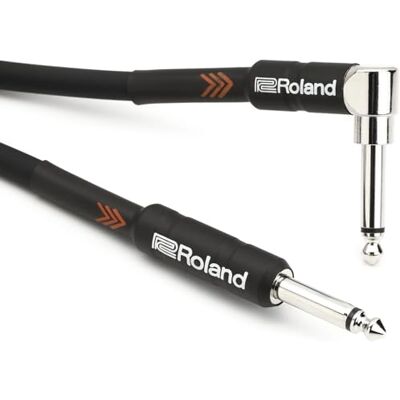 Roland Instrumentenkabel gebogen/recht 6,3 mm serie zwart 1,5 m RIC-B5A Roland Instrumentenkabel gebogen/recht 6,3 mm serie zwart 1,5 m RIC-B5A