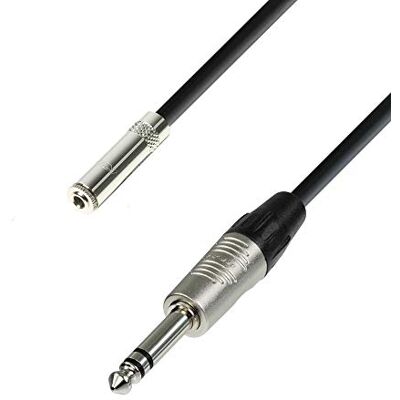 Adam Hall 4 Star 3,5 mm stereo jack op 6,3 mm stereo jack stekker, 6 m Adam Hall 4 Star 3,5 mm stereo jack op 6,3 mm stereo jack stekker, 6 m