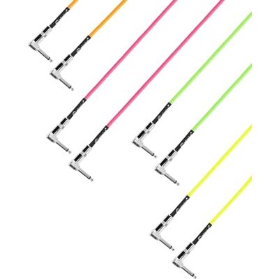 Adam Hall Pedalboard patchkabel met TS haakse jackstekker, 0,6 m, 4 stuks Adam Hall Pedalboard patchkabel met TS haakse jackstekker, 0,6 m, 4 stuks