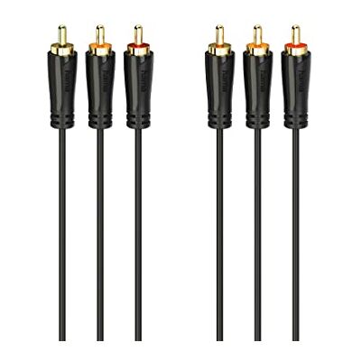 Hama Audio/videokabel, 3 stekkers, cinch-stekker, 3 stekkers, verguld, 3,0 m Hama Audio/videokabel, 3 stekkers, cinch-stekker, 3 stekkers, verguld, 3,0 m