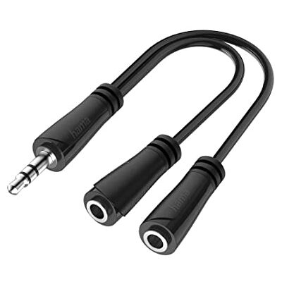 Hama Audio-splitter voor 2 hoofdtelefoons (3,5 mm jack naar 2 x 3,5 mm jackstekker, hifi stereo hoofdtelefoonadapter, dubbele AUX-aansluiting voor tablet, mobiele telefoon, laptop om te delen Hama Audio-splitter voor 2 hoofdtelefoons (3,5 mm jack naar 2 x 3,5 mm jackstekker, hifi stereo hoofdtelefoonadapter, dubbele AUX-aansluiting voor tablet, mobiele telefoon, laptop om te delen