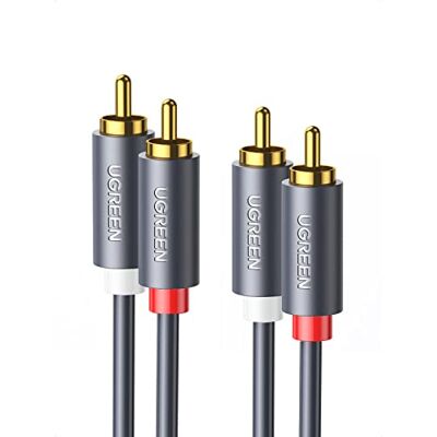 UGREEN 2 m RCA-kabel, 2 stekker naar 2 stekker, cinch stereo-audiokabel UGREEN 2 m RCA-kabel, 2 stekker naar 2 stekker, cinch stereo-audiokabel