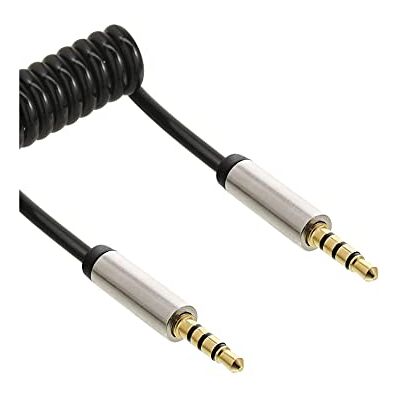 InLine 99274 Slim Audio 3,5 mm jack spiraalkabel ST/ST 4-polig stereo 0,5 m InLine 99274 Slim Audio 3,5 mm jack spiraalkabel ST/ST 4-polig stereo 0,5 m