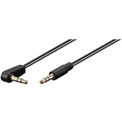 goobay 67782 AUX-audioverbindingskabel, 3,5 mm stereo, 3-polig, dun, Cu, gehoekt, 3,5 mm jack (3-polig, stereo) 90°, kabellengte 0,50 m goobay 67782 AUX-audioverbindingskabel, 3,5 mm stereo, 3-polig, dun, Cu, gehoekt, 3,5 mm jack (3-polig, stereo) 90°, kabellengte 0,50 m