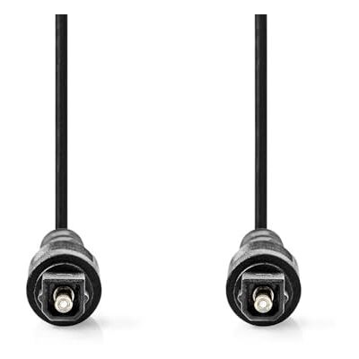NEDIS Optische audiokabel Toslink-stekker Toslink-stekker 1 m rond pvc zwart label NEDIS Optische audiokabel Toslink-stekker Toslink-stekker 1 m rond pvc zwart label