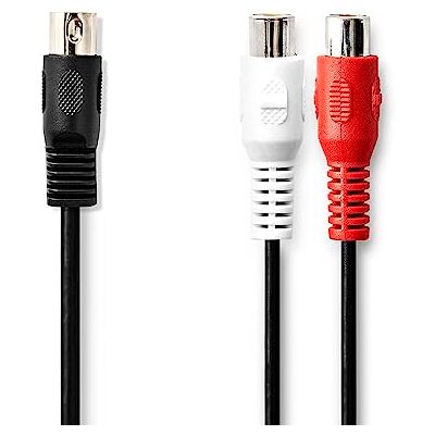 NEDIS DIN audiokabel 5-polige DIN-stekker 2 x cinch-aansluiting vernikkeld 0,20 m rond pvc zwart plastic zak NEDIS DIN audiokabel 5-polige DIN-stekker 2 x cinch-aansluiting vernikkeld 0,20 m rond pvc zwart plastic zak
