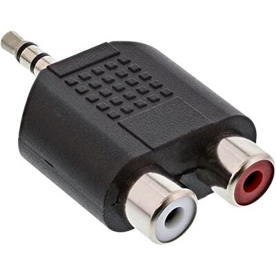 InLine Audio-adapter – 3,5 mm klink-stekker aan 2 x cinch aansluiting – stereo InLine Audio-adapter – 3,5 mm klink-stekker aan 2 x cinch aansluiting – stereo