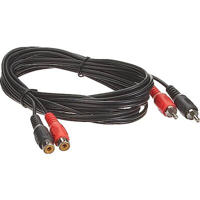 PremiumCord RCA-kabel kjackcmf2-10, 10 m, 2 mannelijke RCA-stekkers naar 2 vrouwelijke RCA-aansluitingen, voor tv, mobiele telefoon, MP3, hifi, kleur: Zwart PremiumCord RCA-kabel kjackcmf2-10, 10 m, 2 mannelijke RCA-stekkers naar 2 vrouwelijke RCA-aansluitingen, voor tv, mobiele telefoon, MP3, hifi, kleur: Zwart