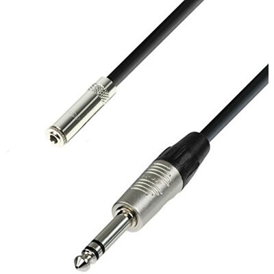 Adam Hall K4BYV0300 Serie 4 Star hoofdtelefoonkabel, 3,5 mm stereo jack naar 6,35 mm stereo jackstekker, 3 m Adam Hall K4BYV0300 Serie 4 Star hoofdtelefoonkabel, 3,5 mm stereo jack naar 6,35 mm stereo jackstekker, 3 m