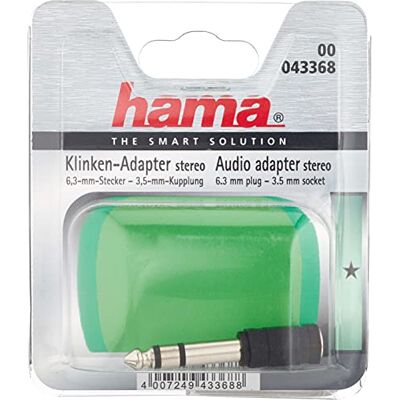 Hama Audio-Adapter (3,5 Mm Jack-Koppeling Op 6,3 Mm Jack Stereo), Zwart Hama Audio-Adapter (3,5 Mm Jack-Koppeling Op 6,3 Mm Jack Stereo), Zwart