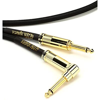 Ernie Ball P06086 Instrumentenkabel gevlochten rechte en schuine eindstukken, zwart, 5,5 m Ernie Ball P06086 Instrumentenkabel gevlochten rechte en schuine eindstukken, zwart, 5,5 m