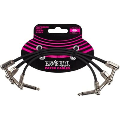 Ernie Ball Set van 3 platte patchkabels, 15,2 cm Ernie Ball Set van 3 platte patchkabels, 15,2 cm