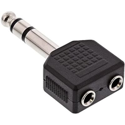 InLine 19919 Audio-adapter, 6,3 mm jack naar 2 3,5 mm jackstekker, stereo, splitter, zwart InLine 19919 Audio-adapter, 6,3 mm jack naar 2 3,5 mm jackstekker, stereo, splitter, zwart