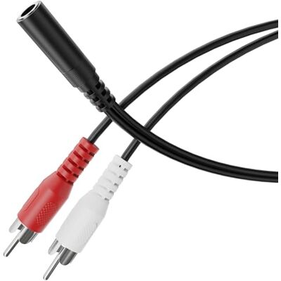 HDSupply Audio Splitter, Y-adapterkabel, 3,5 mm AUX-jack naar 2 x RCA-stekker, voor luidsprekers, subwoofer, soundbar, tv, auto, radio, smartphone, tablet, zwart HDSupply Audio Splitter, Y-adapterkabel, 3,5 mm AUX-jack naar 2 x RCA-stekker, voor luidsprekers, subwoofer, soundbar, tv, auto, radio, smartphone, tablet, zwart