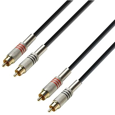 Adam Hall Ah kabels 3 Star Series audiokabel (2 x RCA-stekker op 2 x RCA-stekker, 3 m) Adam Hall Ah kabels 3 Star Series audiokabel (2 x RCA-stekker op 2 x RCA-stekker, 3 m)