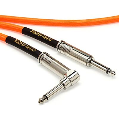 Ernie Ball P06084 Instrumentenkabel gevlochten rechte en schuine eindstukken, 5,5 m, neonoranje Ernie Ball P06084 Instrumentenkabel gevlochten rechte en schuine eindstukken, 5,5 m, neonoranje