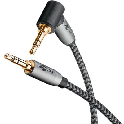 goobay 65283 AUX Audio 5 m/90° haakse stekker, 3,5 mm jackkabel, stoffen ommanteling, geschikt voor mobiele telefoon, hoofdtelefoon, console goobay 65283 AUX Audio 5 m/90° haakse stekker, 3,5 mm jackkabel, stoffen ommanteling, geschikt voor mobiele telefoon, hoofdtelefoon, console