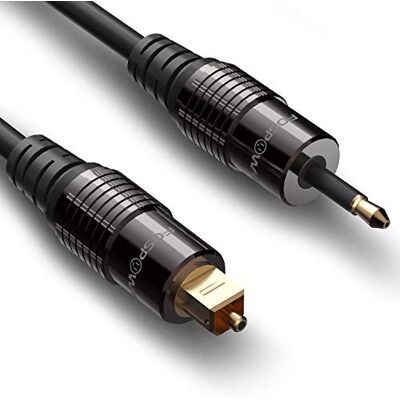 FosPower 0,9 m Toslink naar Mini Toslink optische audio S/PDIF kabel Compatibel met Mac, PC, TV, Soundbar en versterker. Metalen connectoren, pvc-ommanteling, vergulde stekker, 0,9 m FosPower 0,9 m Toslink naar Mini Toslink optische audio S/PDIF kabel Compatibel met Mac, PC, TV, Soundbar en versterker. Metalen connectoren, pvc-ommanteling, vergulde stekker, 0,9 m