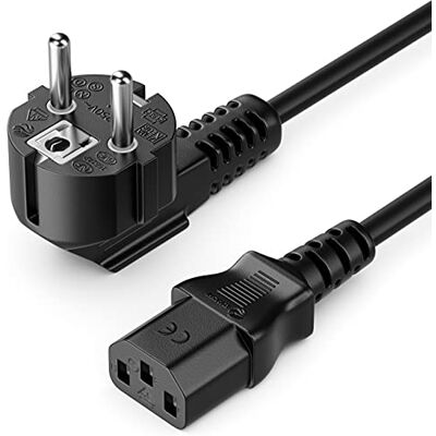 deleyCON 5 m kabel voor koud apparaat, voeding, stroomkabel, contactstekker, bescherming type F (CEE 7/7), 90 graden, gehoekt op C13-aansluiting, pc, computer, monitor, printerprojector, zwart deleyCON 5 m kabel voor koud apparaat, voeding, stroomkabel, contactstekker, bescherming type F (CEE 7/7), 90 graden, gehoekt op C13-aansluiting, pc, computer, monitor, printerprojector, zwart