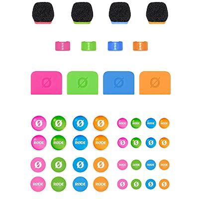RØDE Colors 3 is een set van vier kleurrijke voorruiten, kabel-ID-ringen, labels en een set stickers voor de RODE Wireless GO, Wireless GO II en Lavalier RØDE Colors 3 is een set van vier kleurrijke voorruiten, kabel-ID-ringen, labels en een set stickers voor de RODE Wireless GO, Wireless GO II en Lavalier