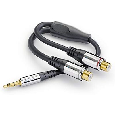 Sonero ® Premium audio-adapter, 0,20 m, 3,5 mm stekker naar 2 x cinch aansluiting, zwart Sonero ® Premium audio-adapter, 0,20 m, 3,5 mm stekker naar 2 x cinch aansluiting, zwart