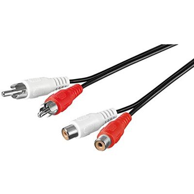 PremiumCord RCA kabel, 15 m, 2 x RCA mannelijk naar 2 x RCA vrouwelijk, stereo audio verlenging, voor tv, mobiele telefoon, MP3, hifi, kleur: Zwart PremiumCord RCA kabel, 15 m, 2 x RCA mannelijk naar 2 x RCA vrouwelijk, stereo audio verlenging, voor tv, mobiele telefoon, MP3, hifi, kleur: Zwart