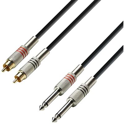 Adam Hall K3TPC0600 audiokabel (2 x cinch-stekker op 2 x 6,3 mm aansluiting, mono, lengte 6 m) Adam Hall K3TPC0600 audiokabel (2 x cinch-stekker op 2 x 6,3 mm aansluiting, mono, lengte 6 m)