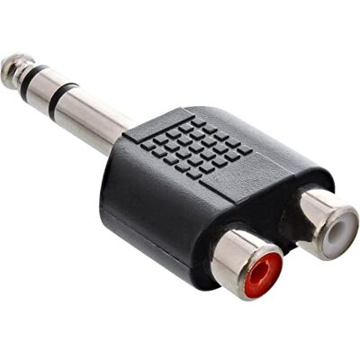 InLine Audio-adapter – 6,3 mm klink-stekker op 2 x cinch stekker – stereo InLine Audio-adapter – 6,3 mm klink-stekker op 2 x cinch stekker – stereo