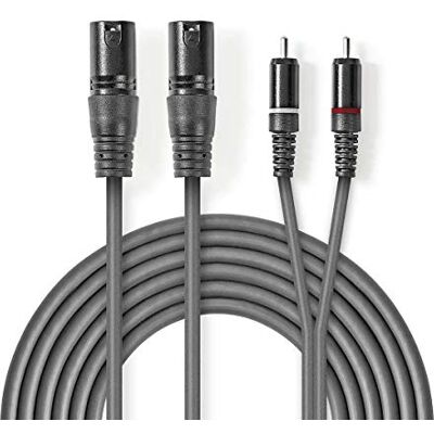 NEDIS Audiokabel XLR 2 x XLR D en 3-polige stekker 2 x RCA NEDIS Audiokabel XLR 2 x XLR D en 3-polige stekker 2 x RCA