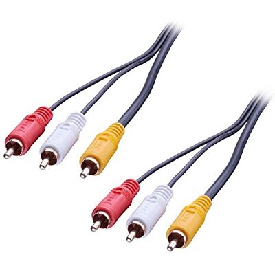 LINDY Premium audiovideokabel, 3 x RCA (inch) stekker / stekker, 1 m LINDY Premium audiovideokabel, 3 x RCA (inch) stekker / stekker, 1 m