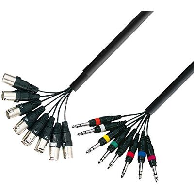 Adam Hall 3 STAR L8 MV 0300 Multipair kabel 8 x XLR stekker op 8 x 6,35 mm TRS stereo jack 3 m Adam Hall 3 STAR L8 MV 0300 Multipair kabel 8 x XLR stekker op 8 x 6,35 mm TRS stereo jack 3 m
