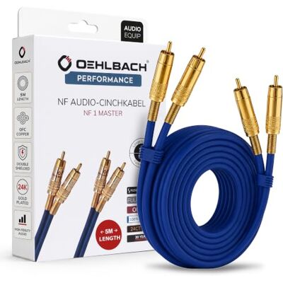 OEHLBACH 2038 audiokabel 5 m 2 x RCA blauw OEHLBACH 2038 audiokabel 5 m 2 x RCA blauw