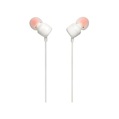 JBL Tune110 Bedrade in-ear hoofdtelefoon Pure Bass geluid en bedieningsknop Connectiviteit: 3,5 mm jack kabel Kleur: Wit JBL Tune110 Bedrade in-ear hoofdtelefoon Pure Bass geluid en bedieningsknop Connectiviteit: 3,5 mm jack kabel Kleur: Wit