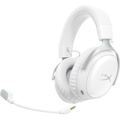 HyperX Cloud III S Draadloze Bluetooth Gaming Headset, 2,4 GHz, PC, PS5, Xbox, 53 mm driver, DTS, 10 mm microfoon, tot 200 uur batterij, wit HyperX Cloud III S Draadloze Bluetooth Gaming Headset, 2,4 GHz, PC, PS5, Xbox, 53 mm driver, DTS, 10 mm microfoon, tot 200 uur batterij, wit