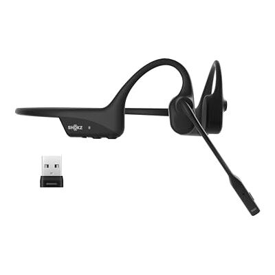 SHOKZ OpenComm2 UC 2025 Upgrade beengeleiding met USB-A-adapter, Bluetooth-hoofdtelefoon met ruisonderdrukking, draadloze hoofdtelefoon, 16 uur batterijduur, -bladwijzer, zwart SHOKZ OpenComm2 UC 2025 Upgrade beengeleiding met USB-A-adapter, Bluetooth-hoofdtelefoon met ruisonderdrukking, draadloze hoofdtelefoon, 16 uur batterijduur, -bladwijzer, zwart
