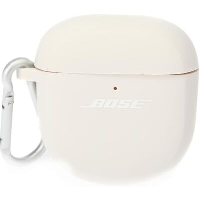 Bose QuietComfort II hoofdtelefoonhoes, siliconen buitenkant met aluminium karabijnhaak voor eenvoudig transport, Soapstone Bose QuietComfort II hoofdtelefoonhoes, siliconen buitenkant met aluminium karabijnhaak voor eenvoudig transport, Soapstone