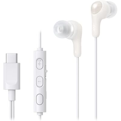 JVC HA-FR9UC-W, bekabelde hoofdtelefoon Gumy Connect USB Type-C met krachtig en helder geluid, praktische afstandsbediening voor in- en uitschakelen van de microfoon, 3 toetsen, HA-FR9UC-B (wit) JVC HA-FR9UC-W, bekabelde hoofdtelefoon Gumy Connect USB Type-C met krachtig en helder geluid, praktische afstandsbediening voor in- en uitschakelen van de microfoon, 3 toetsen, HA-FR9UC-B (wit)