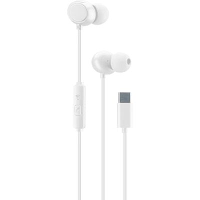 Cellular Line CLOUD IN-EAR Stereo Type-C-hoofdtelefoon, in-ear design en microfoon, USB-C-connector, ruisonderdrukking, microfoon en antwoordknop (wit) Cellular Line CLOUD IN-EAR Stereo Type-C-hoofdtelefoon, in-ear design en microfoon, USB-C-connector, ruisonderdrukking, microfoon en antwoordknop (wit)